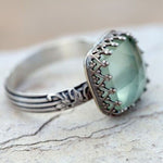 Mint Green Moonlight Princess Square Stone Ring - The Maverick Life