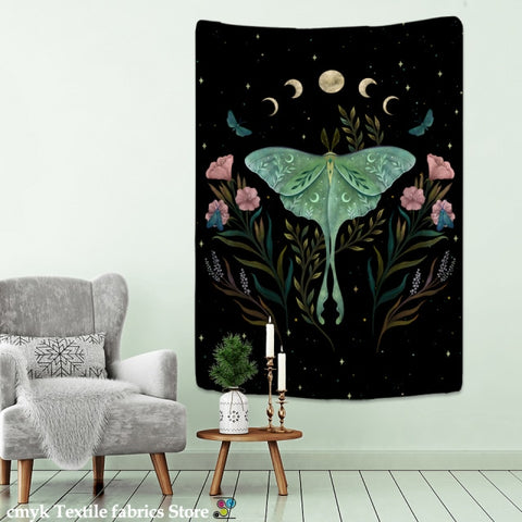 Modern Psychedelic Butterfly & Lunar Wall Tapestry - The.MaverickLife
