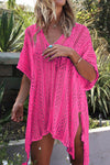 Cutout V-Neck Cover-Up with Tassel - The Maverick Life