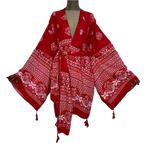 Hand Stitched Silk Kimono with Batwing Sleeves - The Maverick Life