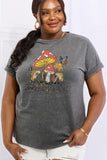Mushroom & Butterfly Graphic Cotton T-Shirt - The Maverick Life