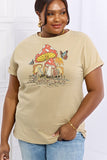 Mushroom & Butterfly Graphic Cotton T-Shirt - The Maverick Life