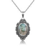 Vintage Styled .925 Sterling Silver Natural Stone Pendant Necklace - The Maverick Life