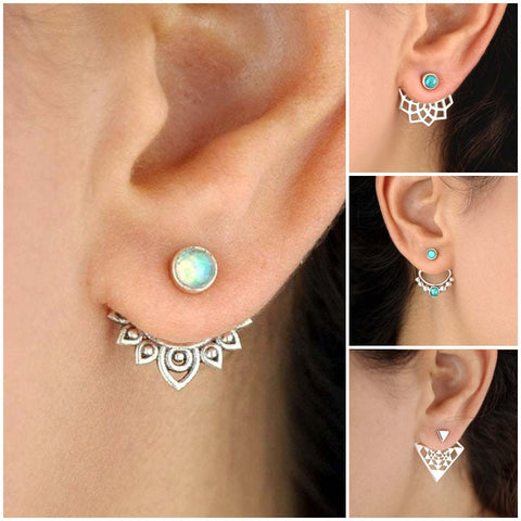 Vintage Inspired Boho Chic Stud Earrings with Uniquely Stunning Designs


Bohemian Openwork Metal Lotus Opal Stud Earrings Vintage Jewelry Antique Silver Color Detachable Joint Earrings - The Maverick Life