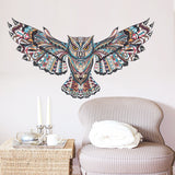 Removable Colorful Bohemian Owl Vinyl Wall Decal - The.MaverickLife