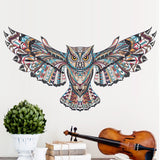 Removable Colorful Bohemian Owl Vinyl Wall Decal - The.MaverickLife