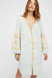 Embroidered Tunic Blouse with Tassels - The.MaverickLife