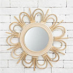 Rattan Floral Mandala Wall Mirror - The.MaverickLife