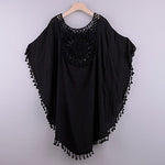 Crochet Sun Dress w/ Kimono Sleeves & Tassels - The.MaverickLife
