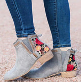 Indie Floral Embroidered Ankle Boots - The.MaverickLife