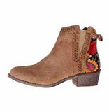 Indie Floral Embroidered Ankle Boots - The.MaverickLife