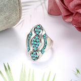 Vintage Turquoise Resin Inlaid Antique Silver Ring - The.MaverickLife