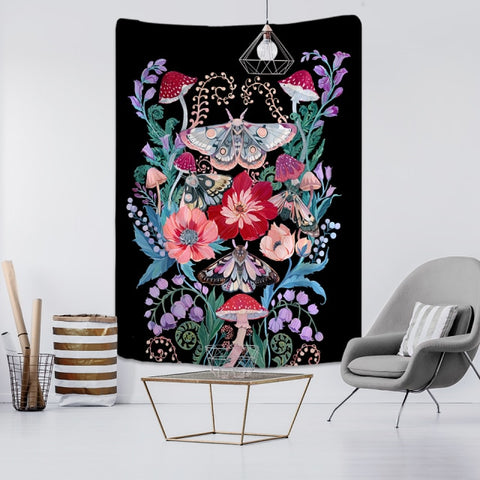 Psychedelic Floral, Fauna, & Butterfly Design Wall Art Hanging - The.MaverickLife