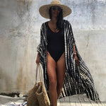 Retro Long Summer Beach Kimono with removable Sash Belt - The.MaverickLife