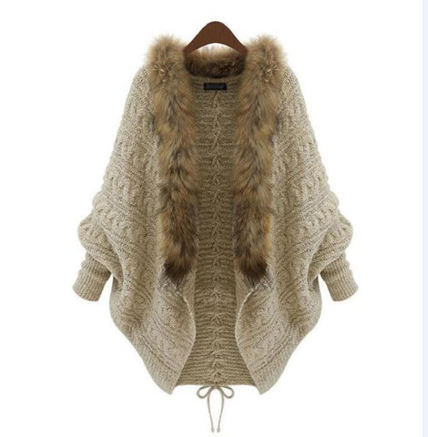 Oversized Knitted Cardigan w/ Batwing Sleeves - The.MaverickLife