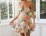 Watercolor Boho Ruffle Dress - The.MaverickLife