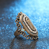 Vintage "Cleopatra" Oblong Ring w/ White Quartz - The.MaverickLife
