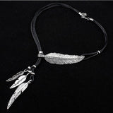 Gypsy Leaf Leather Rope Necklace - The.MaverickLife