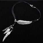 Gypsy Leaf Leather Rope Necklace - The.MaverickLife