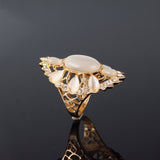 Vintage Bohemian Blush Opal & Quartz Crystals with Gold colored Pave design. - The.MaverickLife