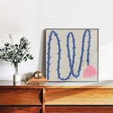 Post Impressionism Retro Blue & Pink Art Flower Print on Canvas - The.MaverickLife